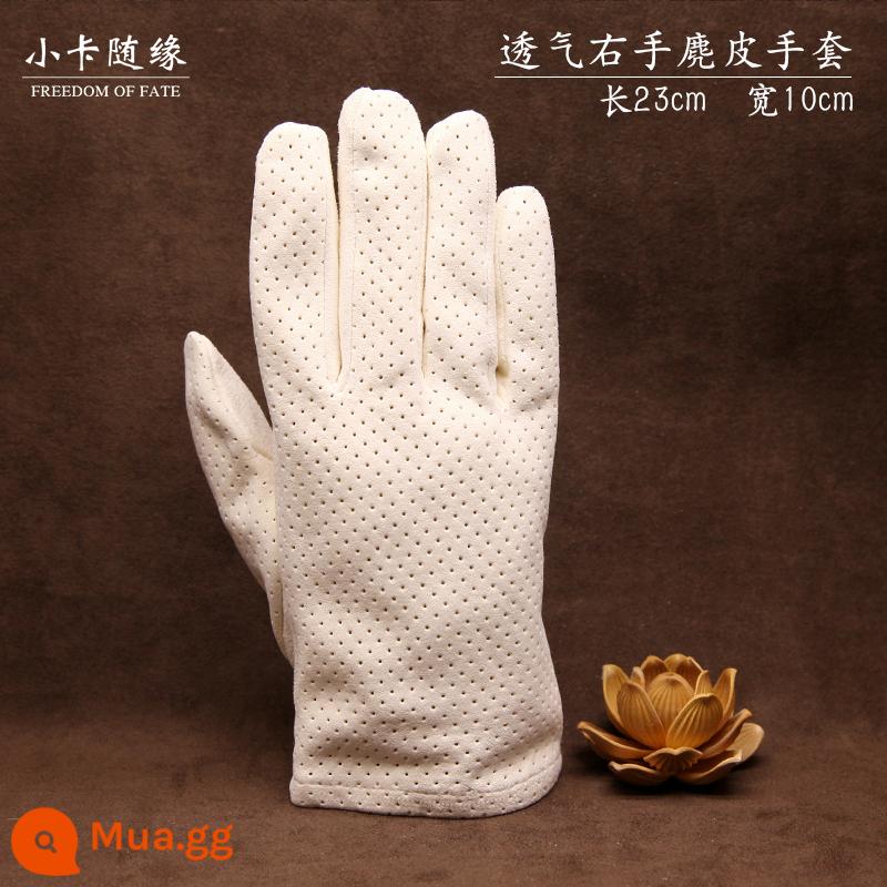 Wenwan Túi Da Lộn Da Hươu Túi Hạt Cotton Nguyên Chất Nano Triệu Tóc Găng Tay Xingyue Bột Quả Óc Chó Túi Bảo Quản Đa Năng - Găng Tay Da Lộn [Tay Phải Thoáng Khí]