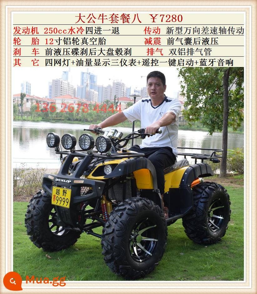 Zongshen xăng làm mát bằng nước bò bãi biển xe ATV điện trẻ em dành cho người lớn bốn bánh trục truyền núi off-road xe máy c - Big Bull Bộ Tám