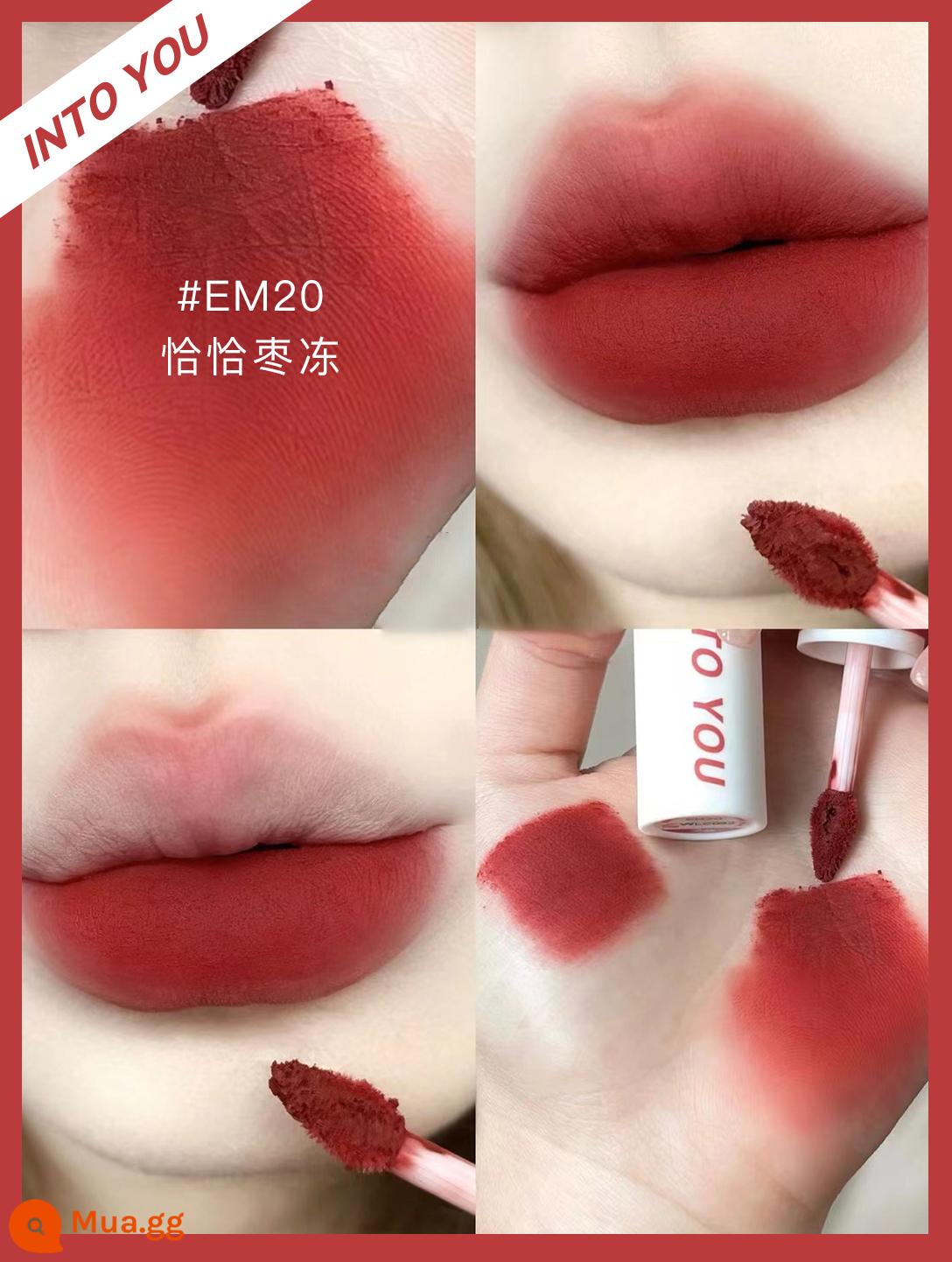 into you lip mud hero son bùn mỏng men EM08 air 525 đóng hộp into you mud lip son lì - Sữa Trắng EM20#Cha Cha Thạch Táo Tàu