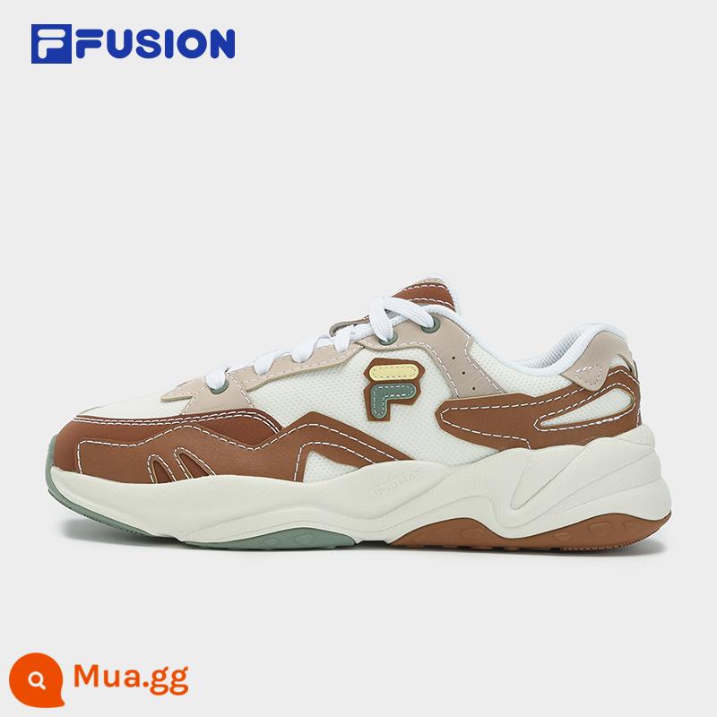 FILA FUSIONFila hợp thời trang thương hiệu FLASH nam retro giày hợp thời trang thu đông 2023 ánh sáng ngoài trời chạy bộ giày thể thao - Bạch Tuyết/Cám lúa mì đầu tiên Brown-PB