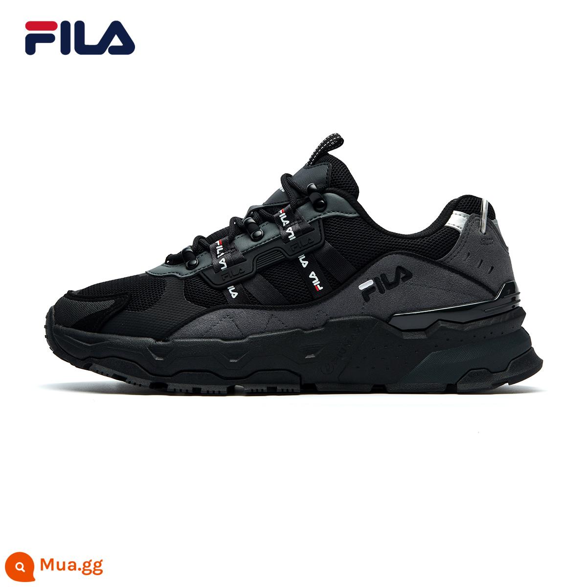 FILA Fila TREK Đầy Sao Bố Giày Nam Giày Thời Trang Thoáng Khí Retro Giày Thể Thao Chạy Bộ Nam - Đen/Xám Nam Cực-BD