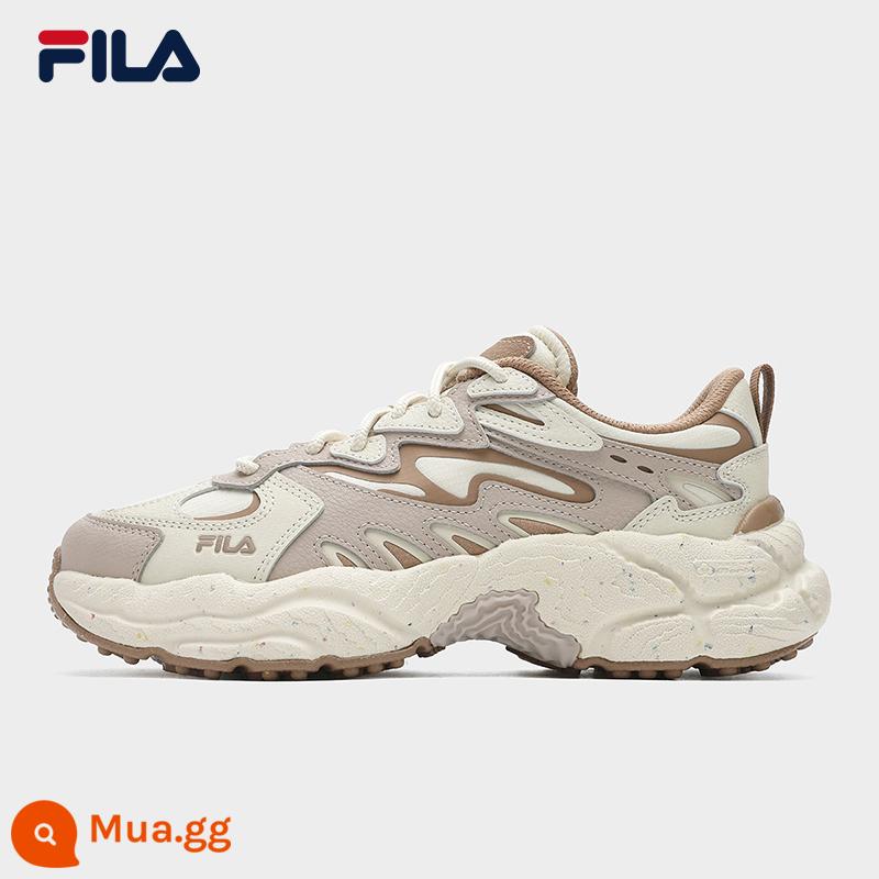 FILA Fila Chính Thức Nữ Bố Giày Fern Giày Mùa Xuân 2024 Mới Dương Xỉ Ống Hút Giày Đế Dày Giày Thường - Tẩy màu nâu cát/thân khoai môn màu nâu-BM