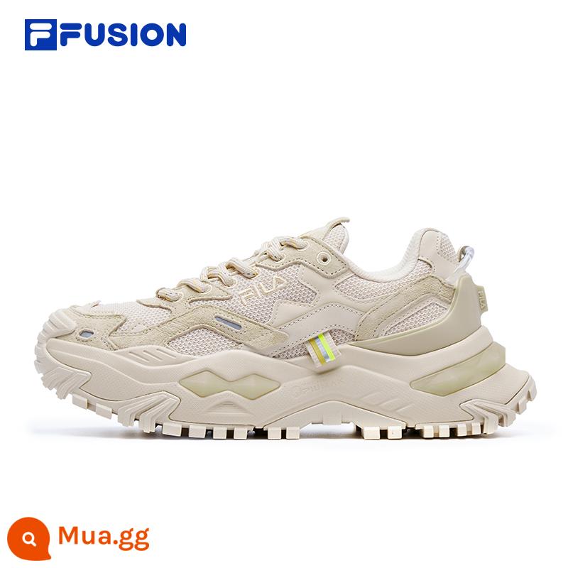 FILA FUSION Fila hợp thời trang thương hiệu giày kẹo cứng giày nữ giày thể thao tăng đế dày giày bố giày chạy bộ - Hạt Macadamia vàng-MS