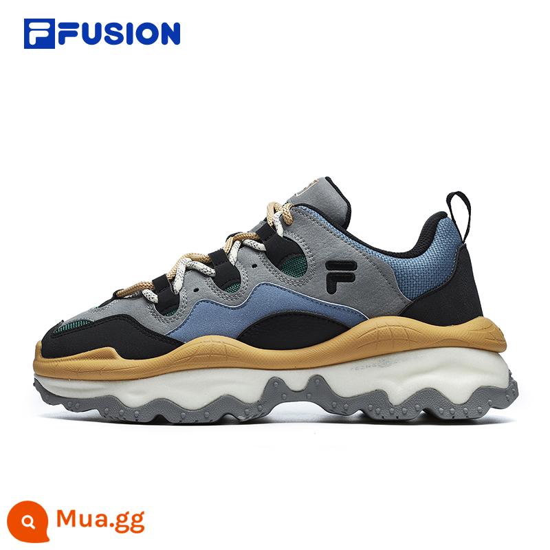 Giày bốt FILA FUSION FilaQD96 giày đế dày đế dày nữ bố giày thể thao thời trang dành cho nam - [Nam] Màu xám huyền bí/Xanh núi cao-FA