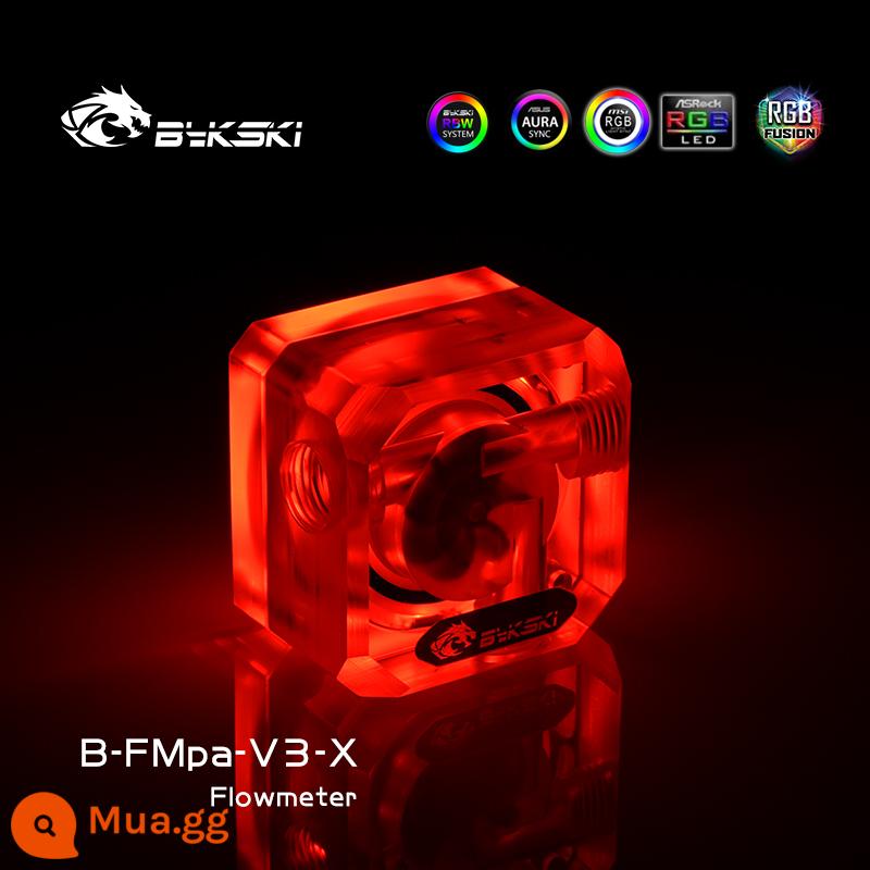 Bykski B-FMpa-V3-X làm mát bằng nước đo lưu lượng DIY bộ acrylic trong suốt dạ quang boutique đồng hồ đo lưu lượng nước - B-FMpa-V3-X (phiên bản đơn sắc 12V RGB)