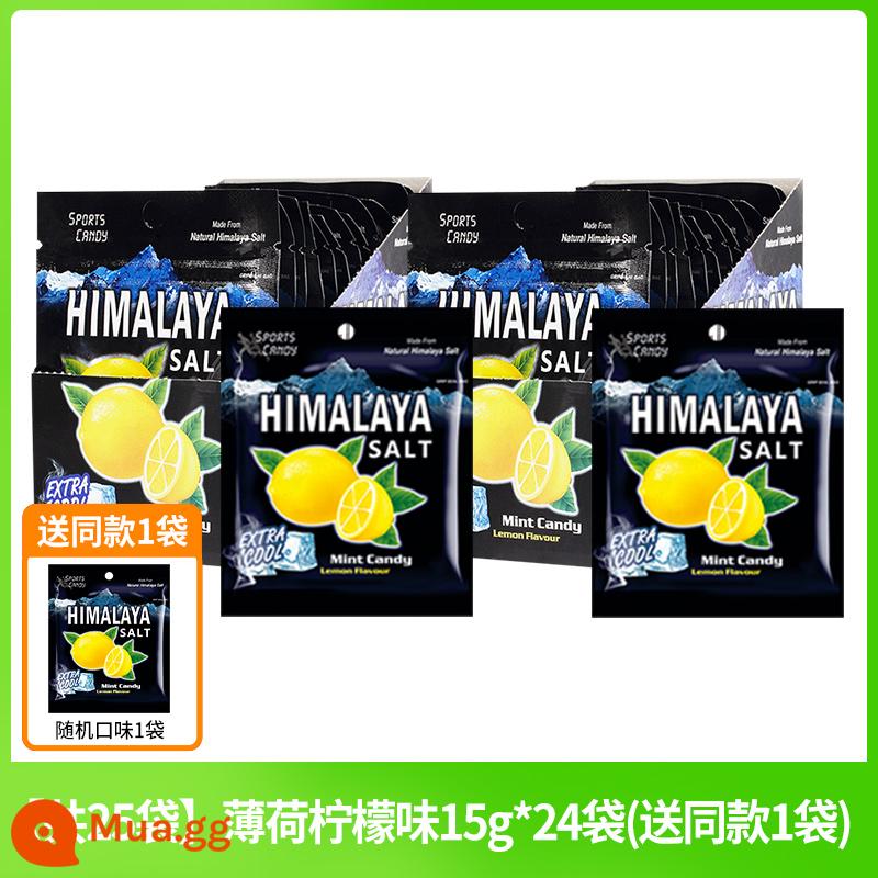 Malaysia Bifu kẹo chanh mặn bạc hà muối biển mát lạnh kẹo chanh muối himalaya kẹo ngậm nhập khẩu Malaysia - [Tổng cộng 25 túi, xin lưu ý] Hương chanh bạc hà 15g * 24 túi (sẽ được tặng 1 túi cùng kiểu)