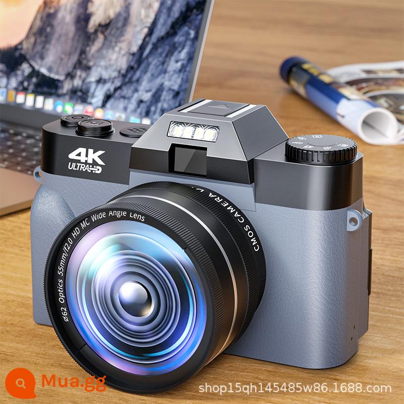 KOMERY DC08 HD Retro Một Mắt Máy Ảnh Kỹ Thuật Số Micro Một Mắt Học Sinh Nhập Cảnh 4K Selfie Du Lịch Tại Nhà - xám