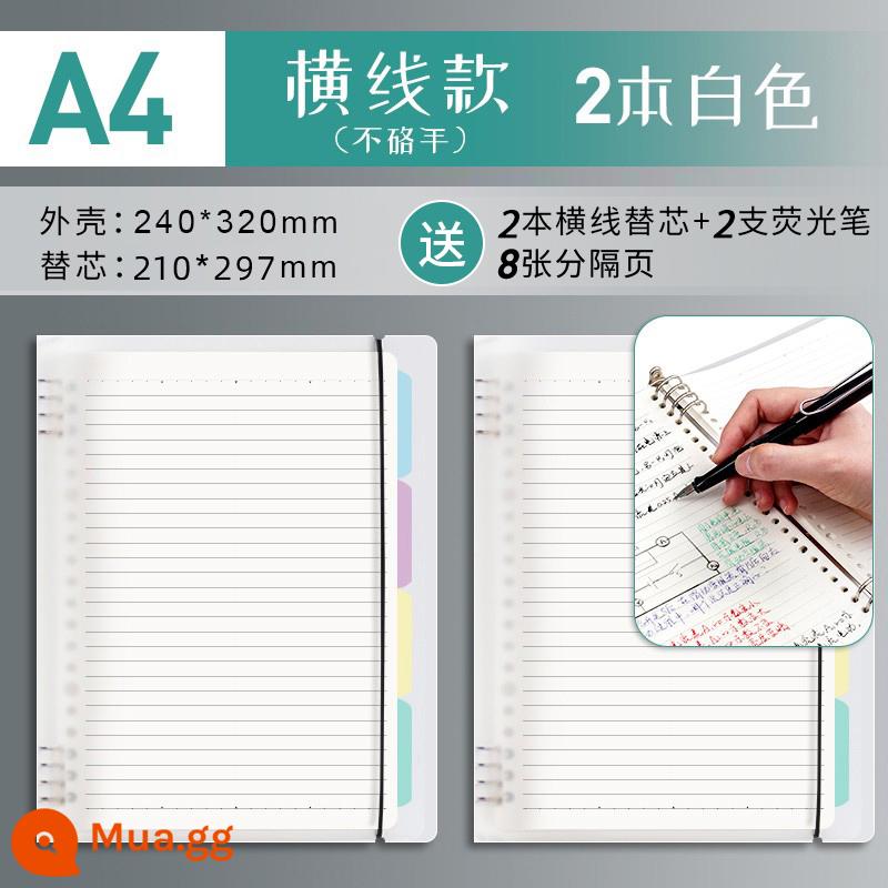 Văn phòng phẩm Chenguang B5 sổ rời không cầm tay lưới đường kẻ ngang đa quy cách A4 có thể tháo rời lõi dày sổ ghi chép kiểm tra đầu vào của học sinh cuốn sách câu hỏi sai cuộn - Trắng/A4 Dòng ngang 2/Gửi 2 lần nạp lại (Không dùng tay)