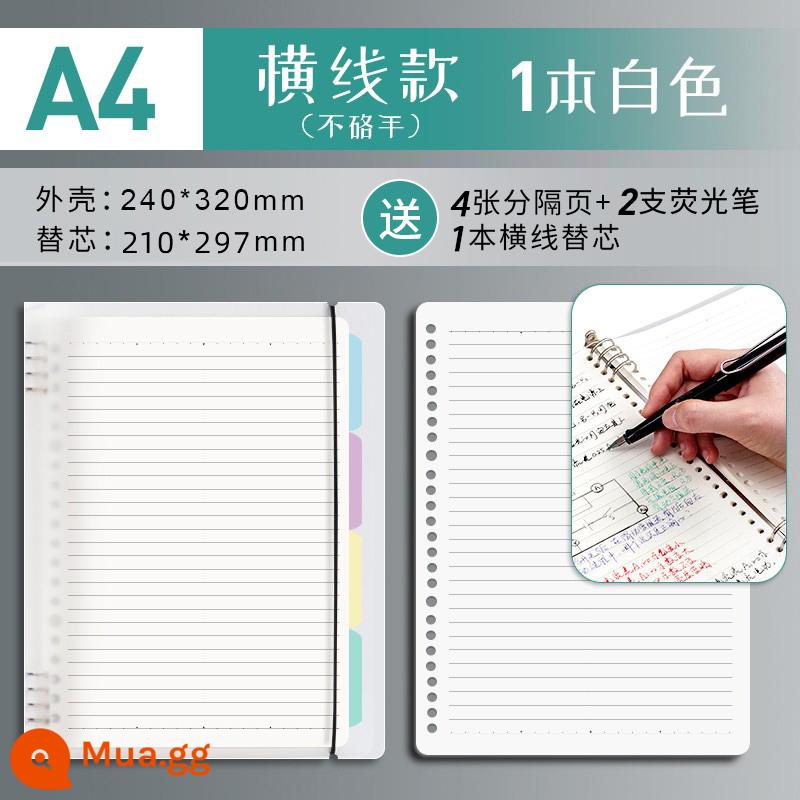 Văn phòng phẩm Chenguang B5 sổ rời không cầm tay lưới đường kẻ ngang đa quy cách A4 có thể tháo rời lõi dày sổ ghi chép kiểm tra đầu vào của học sinh cuốn sách câu hỏi sai cuộn - Trắng/ A4 kẻ ngang 1/ nạp 1 miễn phí (không dùng tay)