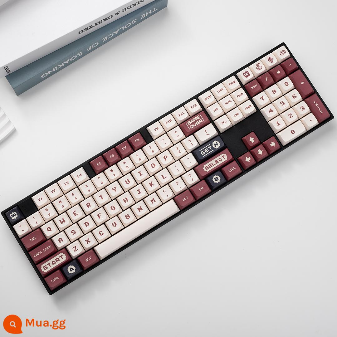 RK108 3 chế độ không dây tùy chỉnh cơ Bộ đèn RGB full-key có thể tráo đổi nóng 104 tắt tiếng 108 phím - Máy RK108 đen + xda đỏ đỏ trắng