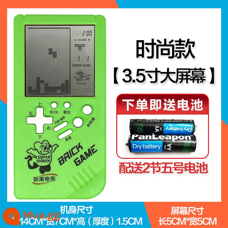 Máy chơi game Tetris màn hình lớn cổ điển cầm tay đồ chơi trẻ em cổ điển nhỏ di động hoài cổ ra đời từ những năm 80 - Người mẫu thời trang màn hình lớn 3,5 inch màu xanh nhạt