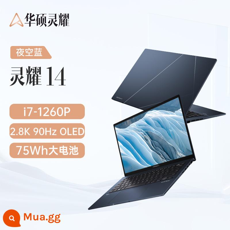 [Sản phẩm mới 2023] ASUS Lingyao 14 2023 Intel Core i7 Evo 2.8K màn hình OLED thế hệ thứ 13, máy tính xách tay văn phòng mỏng nhẹ, cấu hình cao hợp thời trang, cửa hàng flagship chính thức - Bầu trời đêm xanh/i7-1260P/16G/512G/2.8K 90Hz OLED