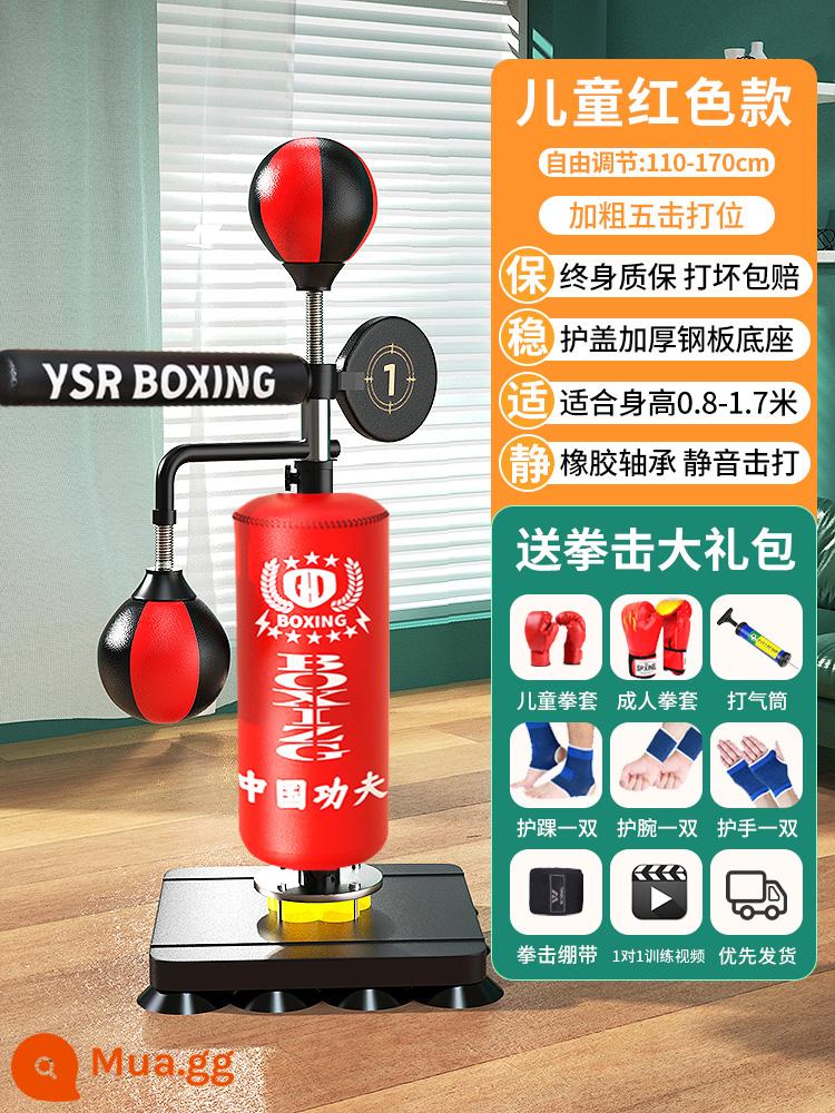 Boxing trẻ em phản lực mục tiêu tập tại nhà bao cát bao cát bóng tốc độ Tuấn đánh Sanda xoay dọc trẻ em - [Đỏ trẻ em] Mẫu Flagship táo bạo ✅ Phù hợp cho chiều cao 0,8m-1,7m