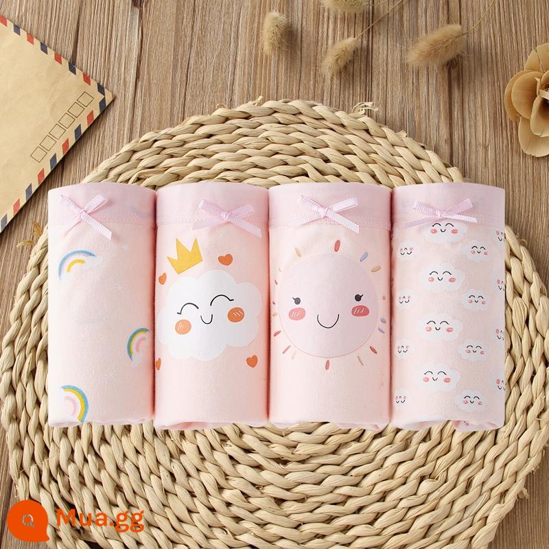 Đồ lót trẻ em trong thời đại cotton - Cloud Sun (Four Corners) Loại A cotton nguyên chất không PP, 4 gói