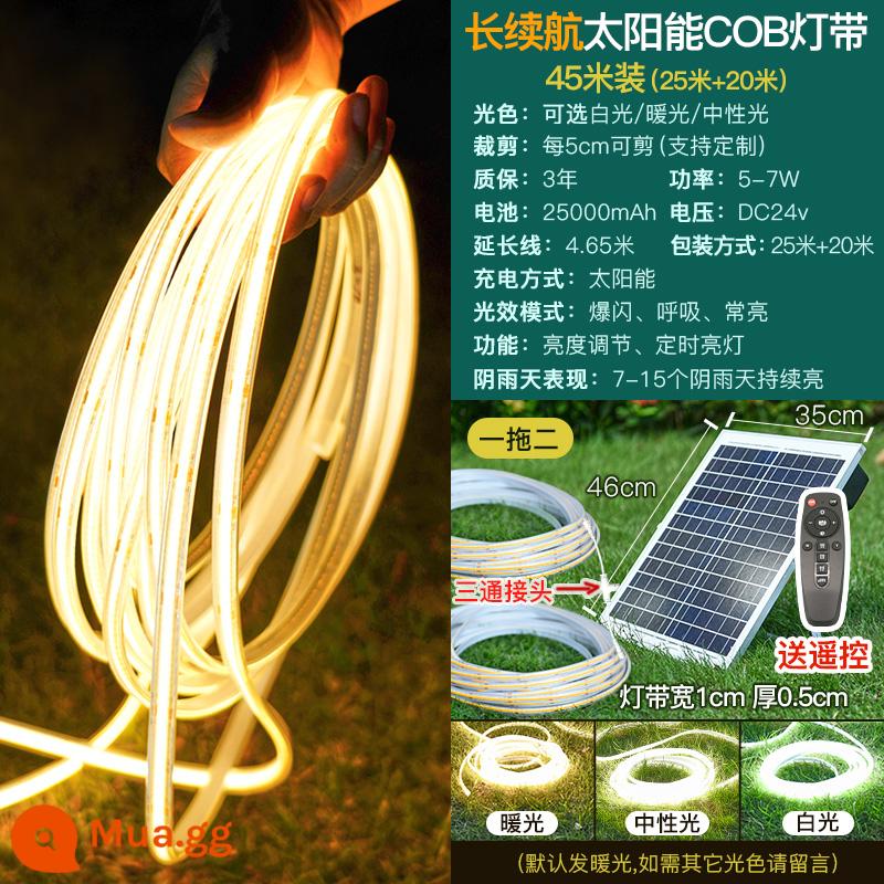 Đèn năng lượng mặt trời COB mới với đèn led chống nước ngoài trời thanh ánh sáng mềm sân siêu sáng biệt thự sân vườn ban công bầu không khí ánh sáng - Đèn 14400 mới-Ánh sáng ấm áp 45 mét (kiểu kỹ thuật) điều khiển ánh sáng thông minh