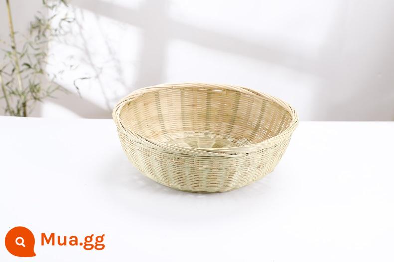 Mây tre hấp bún giỏ snack giỏ trái cây dệt tinh xảo cao dệt giỏ nhà bếp giỏ đựng rau quả tròn lớn - Giỏ đựng bát đáy phẳng loại E đường kính nhỏ 23cm