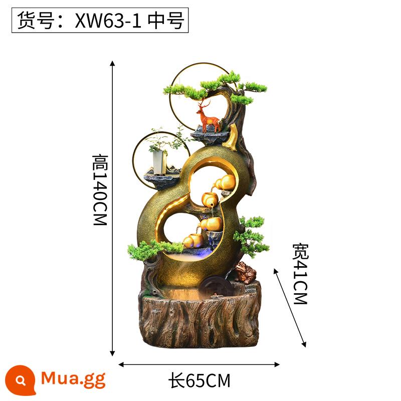 Bầu nước chảy trang trí nước tuần hoàn non bộ Bánh xe phong thủy phong cảnh phòng khách văn phòng khai trương tài lộc trang trí máy phun sương tạo độ ẩm - 63-1 cỡ trung bình (có kèm bộ thay nước)