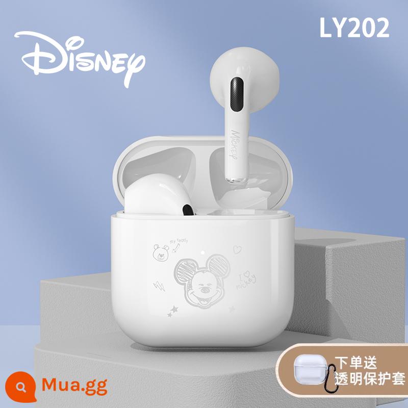 Tai Nghe Bluetooth Chính Hãng Disney Không Dây Thực Sự Chế Độ Chờ Siêu Dài Giảm Tiếng Ồn Áp Dụng Cho Apple Huawei Xiaomi 2023 Mới - Màu be - Graffiti Mickey Gold ★ Ốp trong suốt miễn phí [mở nắp và kết nối + Giảm tiếng ồn cuộc gọi ENC & thời lượng pin siêu dài]