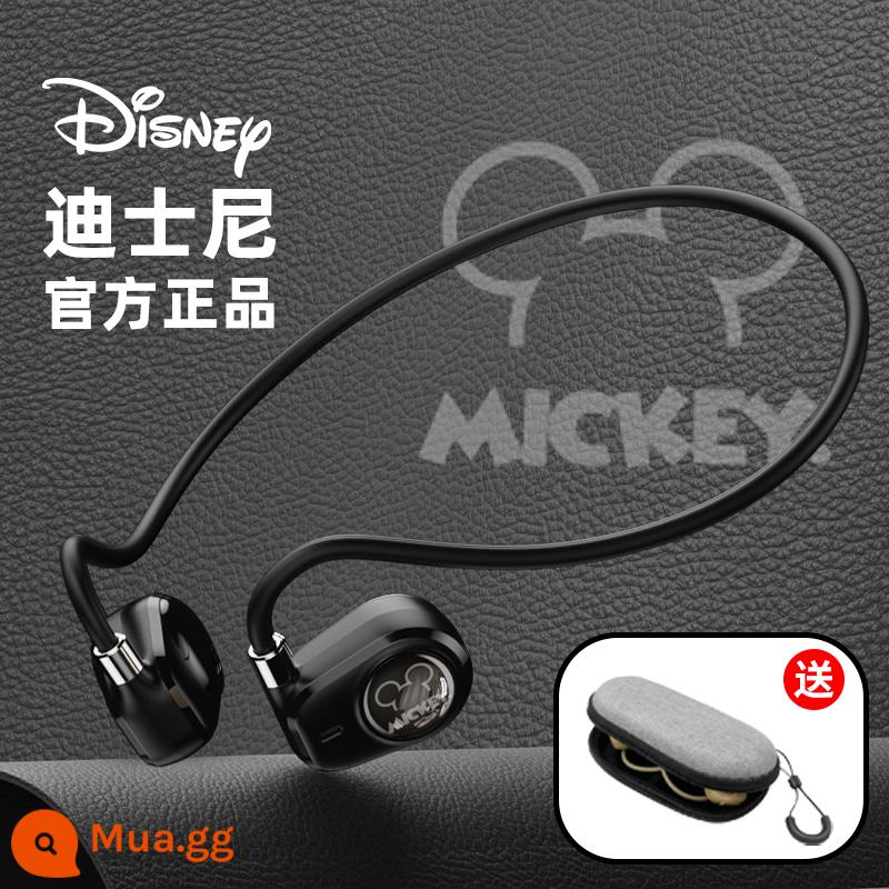 Disney Bone Conduction Tai Nghe Bluetooth Thể Thao Không Dây Đeo Cổ Treo Tai Mẫu New Girls Không In-Ear - Mickey-Black [Túi đựng tùy chỉnh★Sạc Type-C@Dành riêng cho thể thao + Đeo không đau]