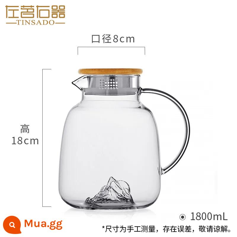 Thiết bị bên trái và phải Guanshan Cup với một cốc thủy tinh Men Mark Cup Cup Water Cup trong suốt TEBETAN TEA TEA - Bình nước lạnh Guanshan-1800ML