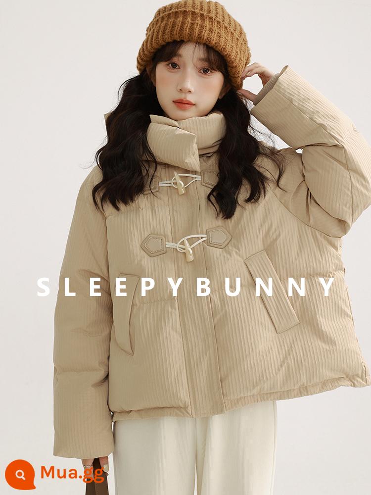 Áo khoác Sleepy Rabbit "Waffle" 95 White Duck Down Short Xuống Áo khoác nữ mùa đông ba lớp đệm dày cho người nhỏ - màu trà sữa