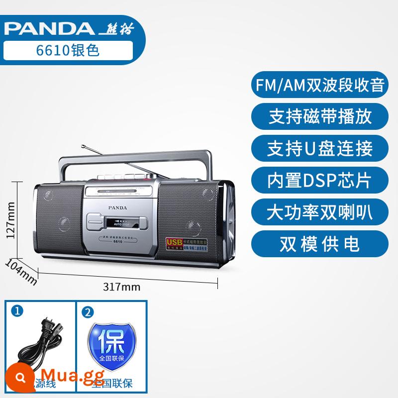 Máy nghe băng Panda 6610 thu âm kiểu cũ hoài cổ sưu tập và tích hợp radio mẫu cũ đặt cassette retro - Hình ảnh chính mẫu cổ điển 6610