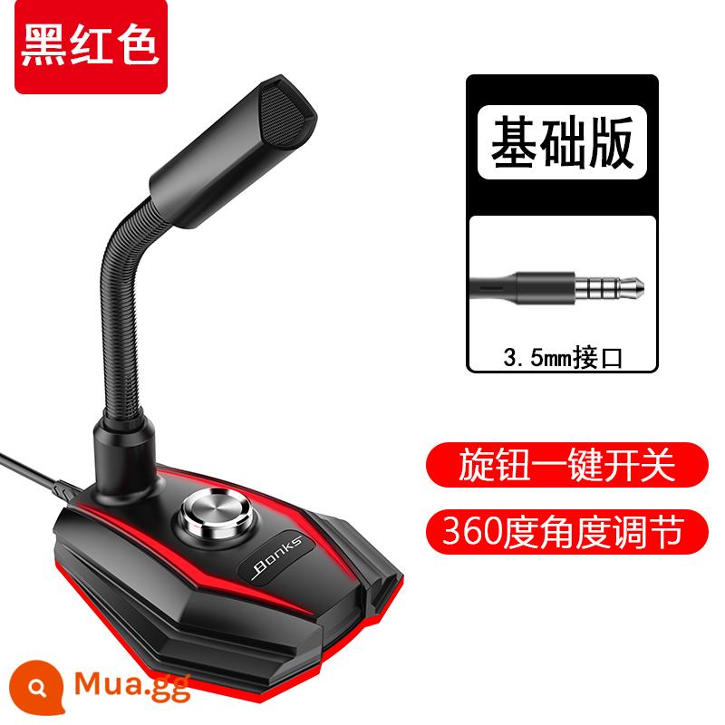 Trò chơi Micrô trực tiếp Micrô Máy tính để bàn Máy tính xách tay Giao diện USB Thẻ âm thanh Bài hát K quốc gia Neo ăn gà tại nhà Hội nghị bài hát K Thiết bị ghi âm YY Micrô điện dung có dây Micrô máy tính - Phiên bản tiêu chuẩn 3.5MM màu đen - dành cho máy tính để bàn