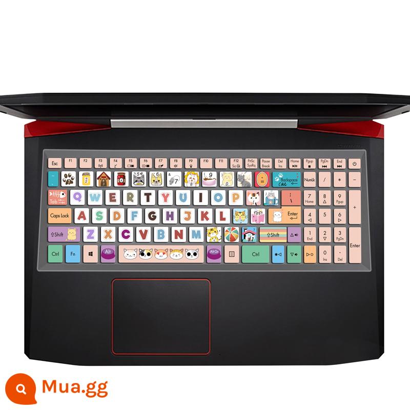 Acer Màng bảo vệ bàn phím Acer Shadow Knight 4 Máy tính xách tay AN515 NITRO 5 Đế che bụi máy tính Shadow Knight 3 thế hệ phiên bản nâng cao Vỏ silicon chống nước hình cô gái hoạt hình dễ thương - [Hiệp sĩ bóng tối 3] Ngài mèo