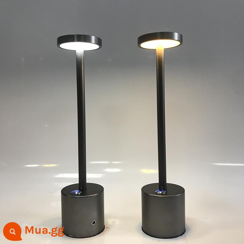 Đèn Led Sạc Thanh Đèn Bàn Cá Tính Sáng Tạo Cafe Phòng Ăn Thanh Rõ Ràng Dịch Vụ Đèn Ngủ Cảm Ứng Kim Loại Đèn Bàn - Mô hình màu xám nhạt màu vàng