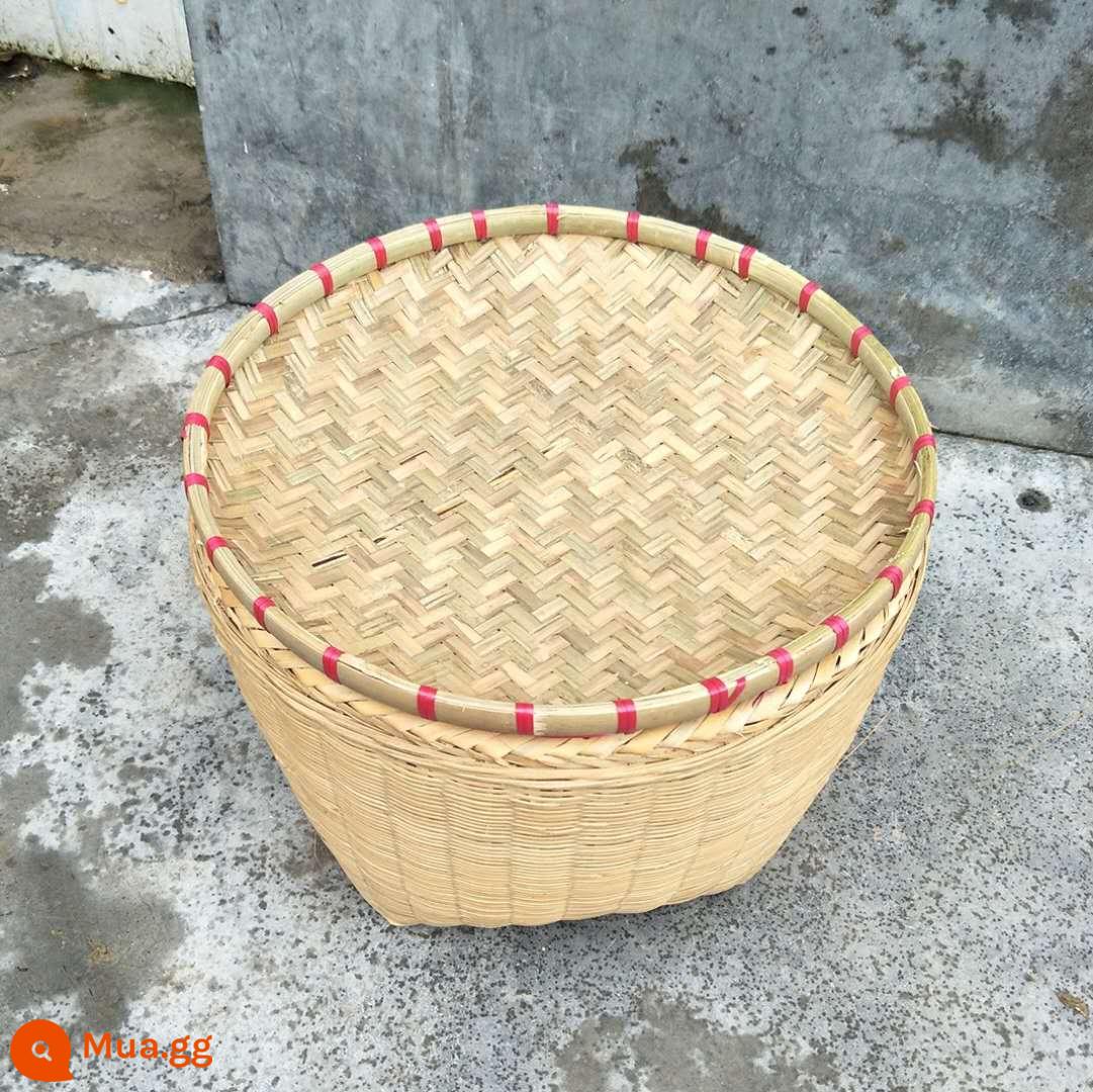 Giỏ tre lớn handmade, sản phẩm tre đan, giỏ tre, giỏ đựng thức ăn, giỏ đựng đồ, giỏ đám cưới, thùng quét rác - Đường kính 46, cao 35CM + vỏ tre