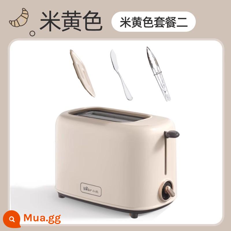 Máy nướng bánh mì Bear gia nhiệt lát bánh sandwich máy nướng bánh mì nhỏ Máy nướng bánh mì đất hoàn toàn tự động - Bộ màu be 1: [tấm che bụi + dao cắt bơ + kẹp bánh mì]