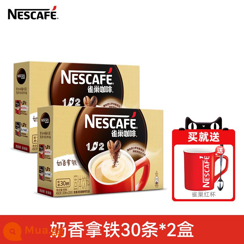 Nestlé Speed ​​Coffee Three -in -1+2 Stewed Sữa Sữa thơm Hương hữu Millet Plore - Hương sữa 30 thanh/hộp*2 hộp [tặng cốc đỏ Nestlé]