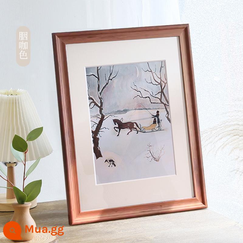 Khung ảnh gỗ treo tường 20 inch 16 inch 24 khung tranh phác thảo poster 4 mở 8KA3A4 đơn giản để làm tùy chỉnh 28 - màu hồng gỗ nguyên khối