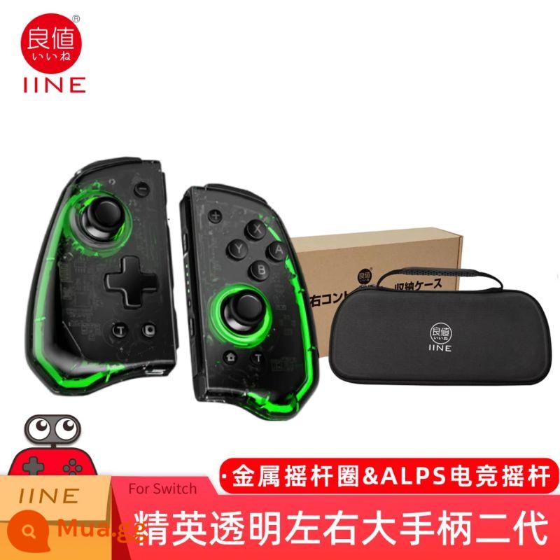 Giá trị tốt Nintendo Switch Joycon Elite Tay cầm chuyên nghiệp Bluetooth NS xung quanh Demon Mech Wake Up - [Giá Tốt] Elite II Màu đen trong suốt + Túi đựng