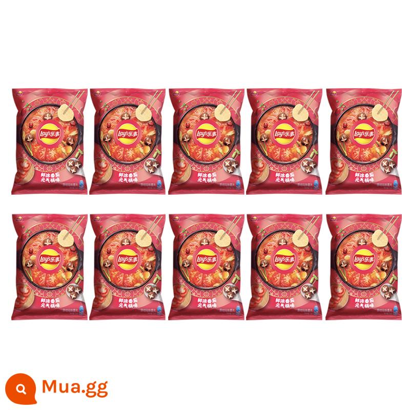 Lay's Khoai Tây Chiên Gói Lớn 70G * 10 Túi Thực Phẩm Phồng Gói Quà Ăn Vặt Snack Chính Hãng Khoai Tây Chiên Bán Buôn - [10 túi] Hương vị cà chua tươi đậm đà sức sống 75g * 10 túi