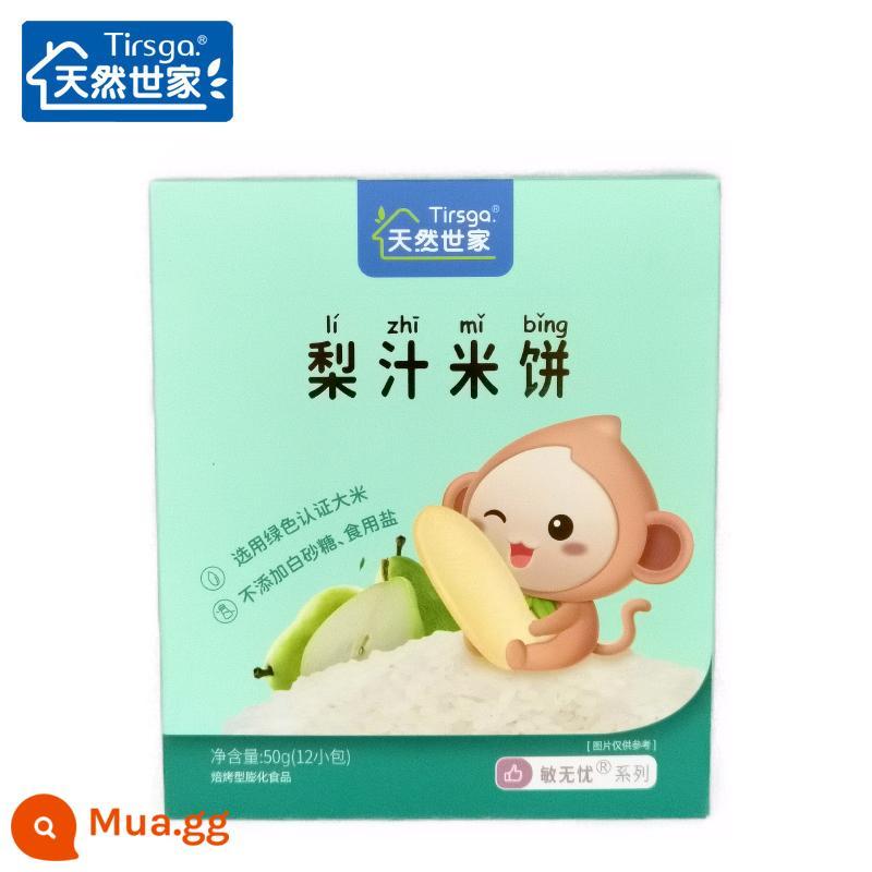 Natural Family Nước ép lê Bánh gạo Hương vị gốc Bánh gạo hữu cơ Millet Hương vị gốc Quả việt quất Bơ - Bánh gạo nước lê [1 hộp]