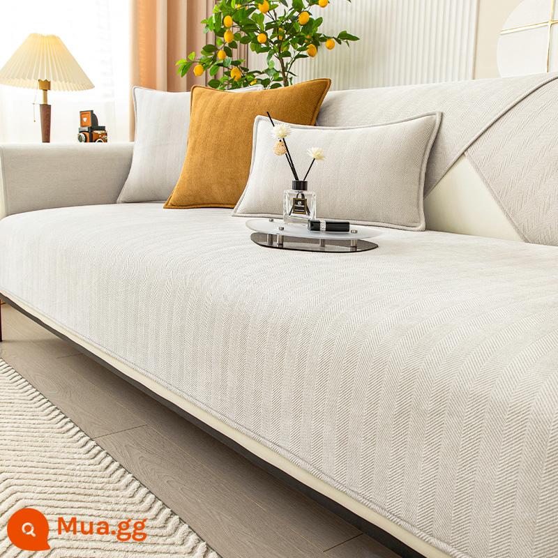 Voan Sofa Đệm Bốn Mùa Đa Năng Chống Trơn Trượt Vải Bọc Ghế Sofa Da 2023 Mới Tùy Chỉnh Đệm Tựa Lưng - Shure-Mai Suimi