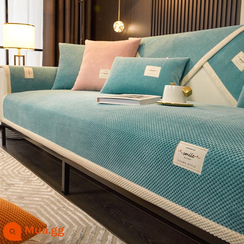 Đệm sofa vải nhung, đệm chống trượt đa năng cho mọi mùa, vỏ sofa phổ thông mùa thu đông, đệm ghế vải khăn, mùa đông - Xinrong-xanh