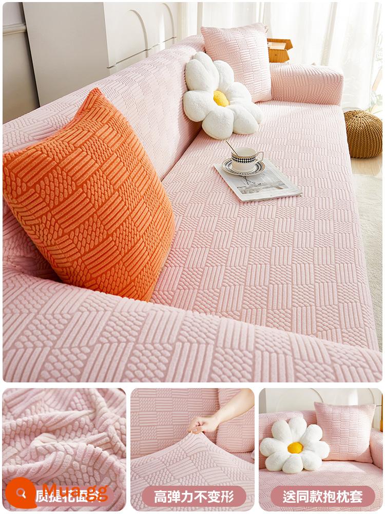 Vỏ bọc ghế sofa đàn hồi bằng nhung Jacquard Vỏ bọc đa năng bao gồm tất cả các loại chống mèo chống trầy xước phổ biến bốn mùa mới 2023 vỏ bọc ghế sofa mùa thu đông - Yanwen bột màu