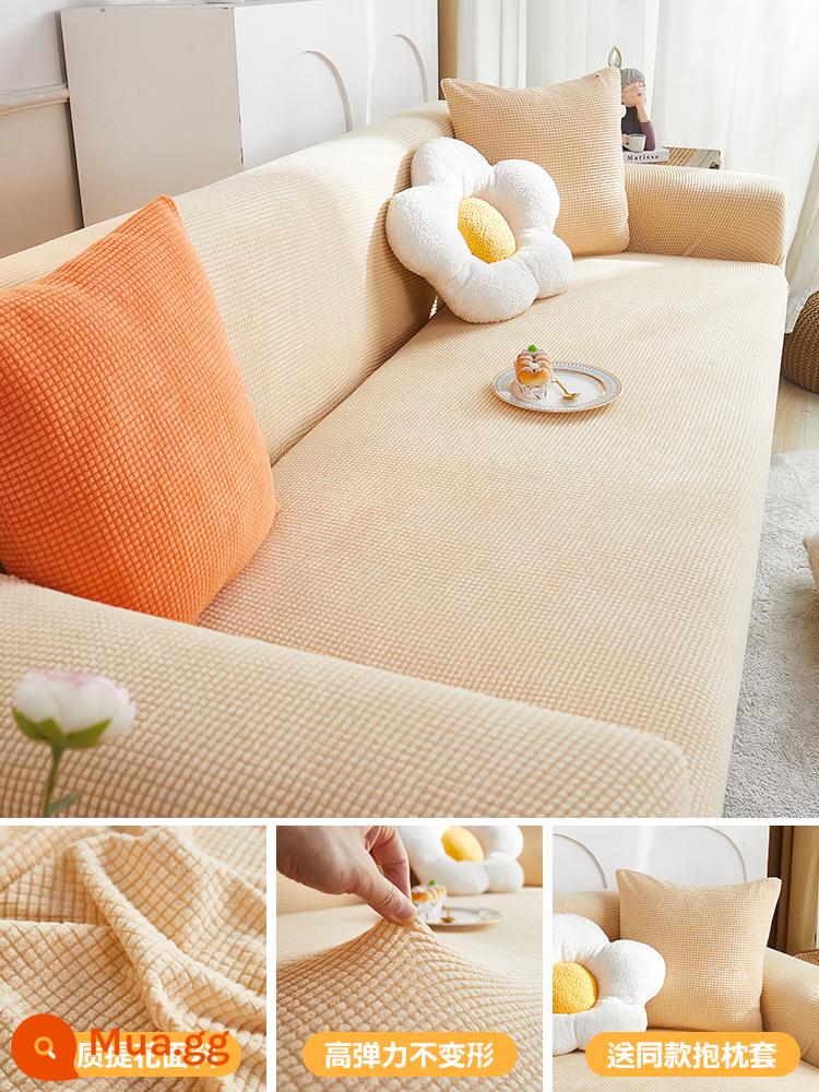 Vỏ bọc ghế sofa bao gồm tất cả các loại vỏ hình chữ vạn mùa thu đông Vỏ bọc ghế sofa 2023 Vỏ đàn hồi phổ thông bốn mùa mới chống mèo cào - Cánh Đồng Lúa Mì - Vàng Chanh