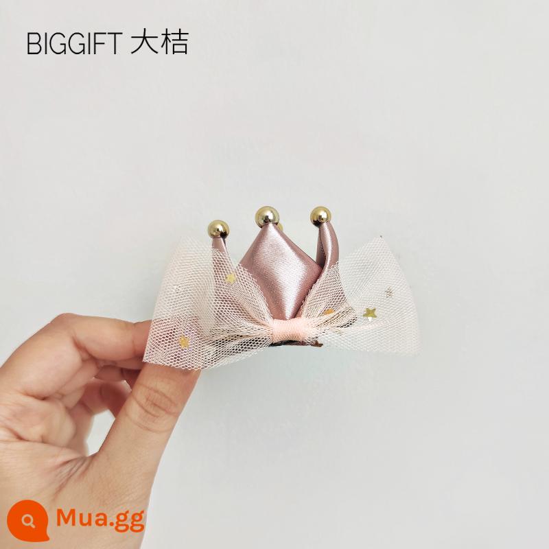 BIGGIFT quả cam lớn ~ kết cấu cao! Mũ sinh nhật bé gái vương miện công chúa kẹp tóc trọn gói không làm đau tóc - Tinh bột củ sen | kẹp tóc trọn gói khoảng 6*6cm