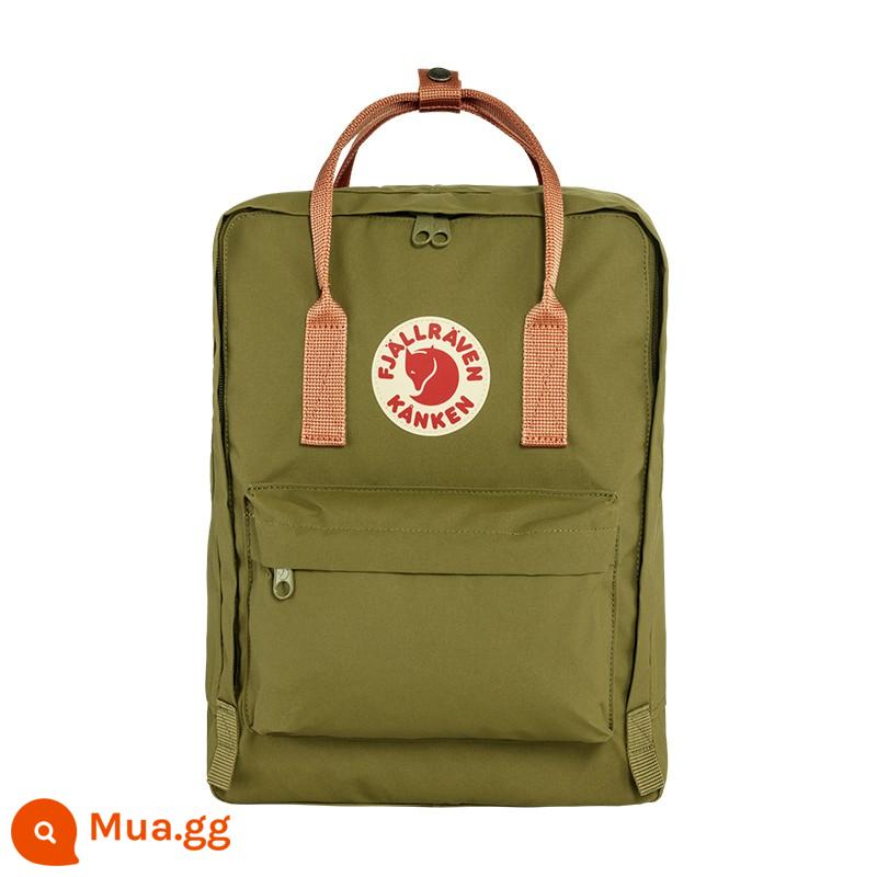 Thụy Điển đích thực Fjallraven cáo bắc cực ba lô Kanken nam nữ nhẹ ba lô du lịch túi thể thao - Ruy băng cát đào xanh olive 631-241