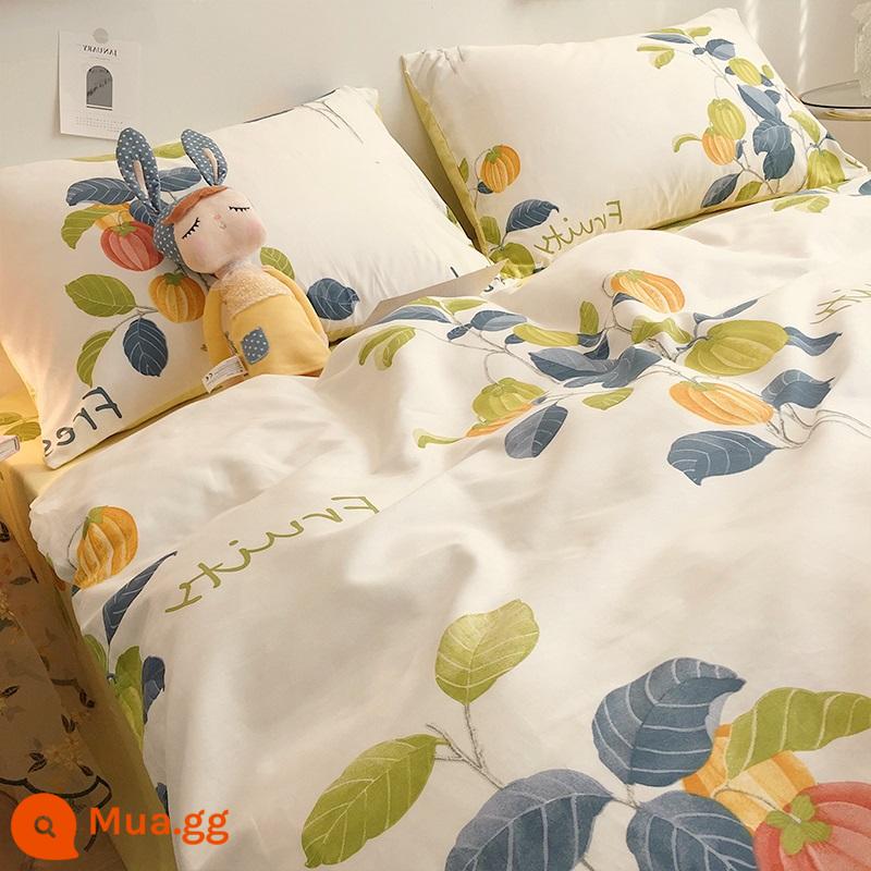 Phong Cách Bắc Âu Ins Đơn Giản Bộ 4 Món Bộ Chăn Ga Gối Cotton 100 Mỹ Nhẹ Sang Trọng Giường Vỏ Chăn 3 Mảnh Trang Bị Tấm - Bảy chạng vạng