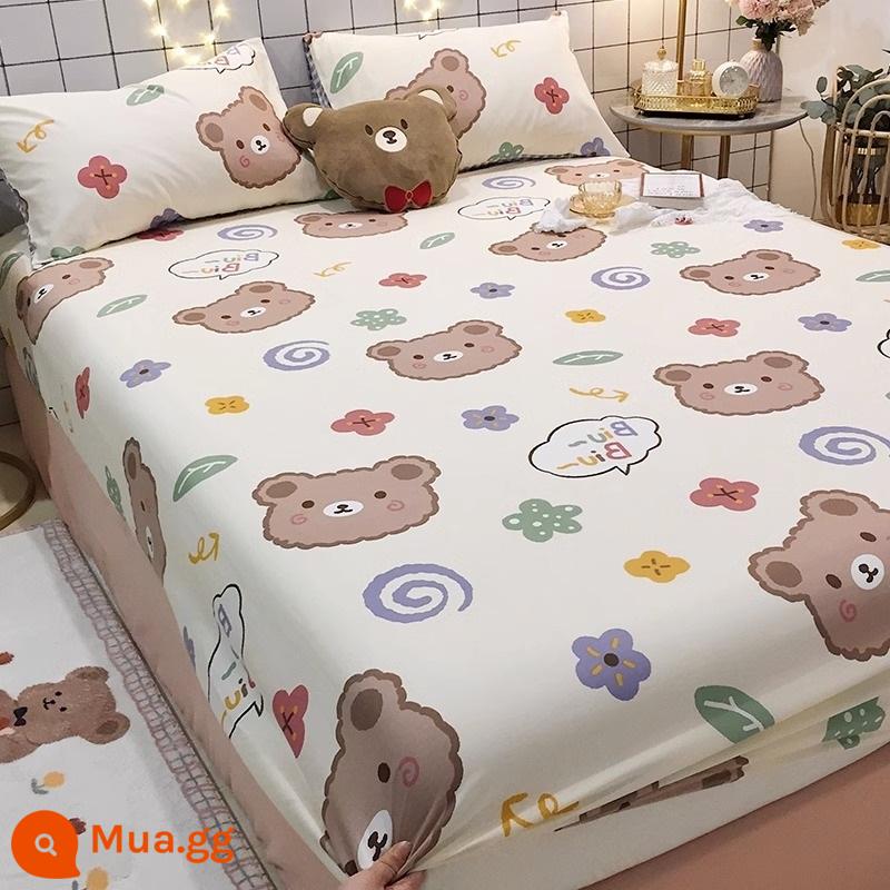 Túi ngủ cotton màu đỏ lưới một mảnh cotton mùa hè ga trải giường cho trẻ em nệm túi giường chống bụi ga trải giường bộ ba món trọn gói - Côn trùng lười biếng nhỏ