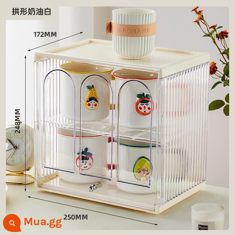 Youqin Túi Trà Hộp Bảo Quản Viên Cà Phê Acrylic Giá Văn Phòng Đựng Đồ Ăn Để Bàn Trà Giá Ăn Nhẹ - Giá đỡ cốc (màu trắng kem)