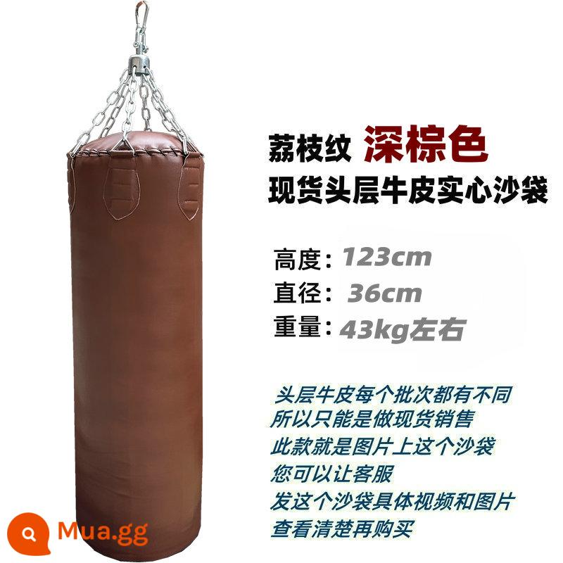 Guangzhou Xiangpai Bag Túi Sand Lớp đầu Couture Pure Orange Custom Custom Boxing Boxing hộ gia đình 抟 广 广 广 广 - Bao cát da bò sỏi màu nâu sẫm đường kính 1,23m, nặng 36cm, nặng khoảng 43kg