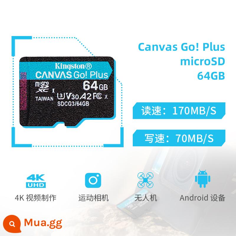 Kingston64g Thẻ nhớ cao tốc 170MB/s Máy ảnh thể thao chuyển đổi máy ghi âm TF thẻ TF thẻ TF - Tốc độ đọc 64GB-V30 170MB/S