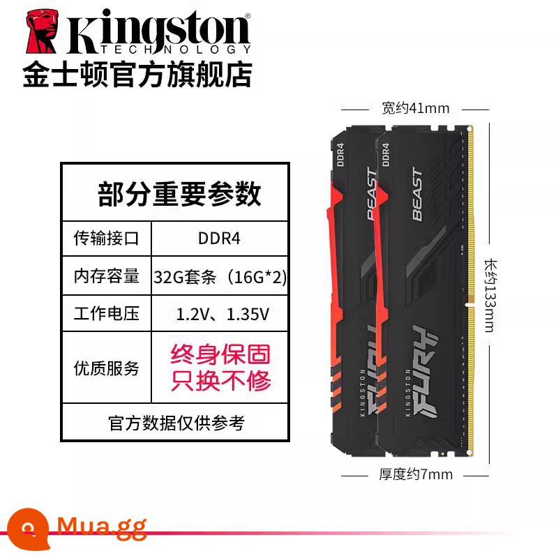 Kingstonfury hacker ddr4 3200/3600/16g/32g bộ nhớ trò chơi máy tính để bàn - Bộ dây đèn 16GB*2