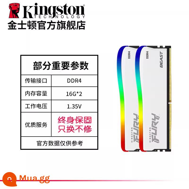 Kingstonfury hacker ddr4 3200/3600/16g/32g bộ nhớ trò chơi máy tính để bàn - Bộ dải đèn trắng 16*2