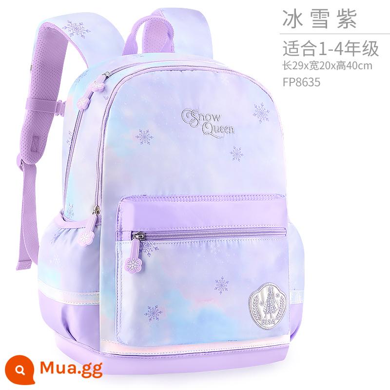 Disney Schoolbags Trường tiểu học Girl Girl Girl Một, ba đến lớp sáu cô gái siêu nhẹ -Backpack Backpack của trẻ em Ridge Ridge Sorment - Lớp 1-4 Băng Tuyết Tím 8635